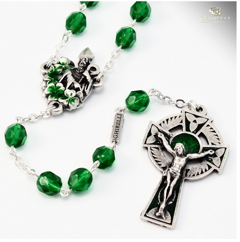 Saint Patrick Silver Plated Irish Rosary Saint Patrick banishing the snakes” By Ghirelli