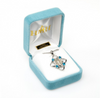 Aqua Cubic Zircon Pendant With Sterling Silver Miraculous Medal