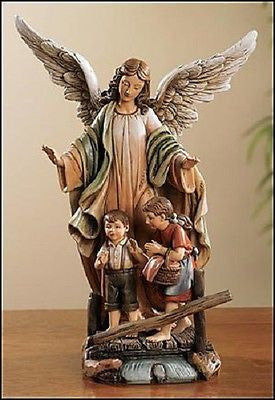 Guardian Angel with Children Statue   Avalon Collection