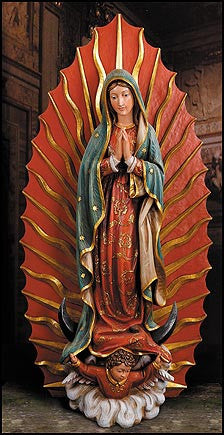 Our Lady of Guadalupe Church Statue  - Val Gardena 53 1/8 " tall