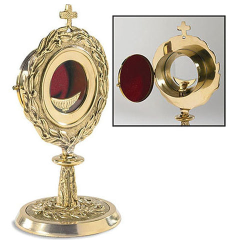 Monstrance With Removable Luna 24 Kt. Gold Plated