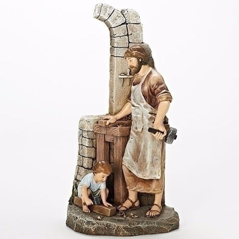 The Carpenters Apprentice Joseph With Child Jesus Statue