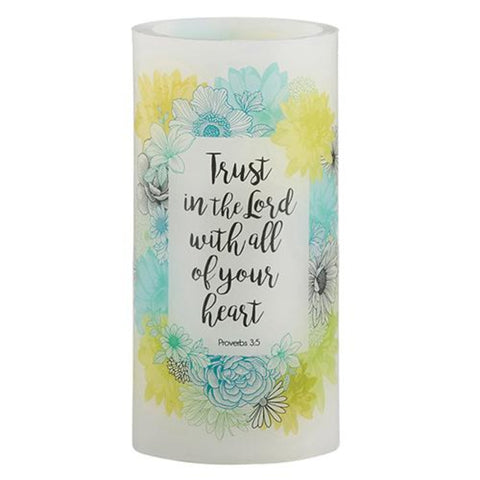 Trust In The Lord With All Your Heart Led Candle