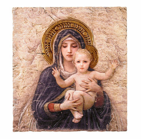 Bourguereau Madonna and Child Icon Plaque By Artist Marco Sevelli
