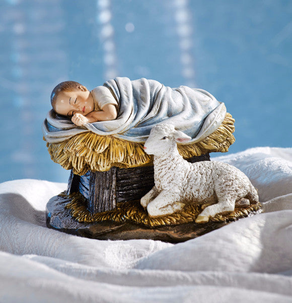 God's Gift Of Love Baby Jesus With Lamb Statue