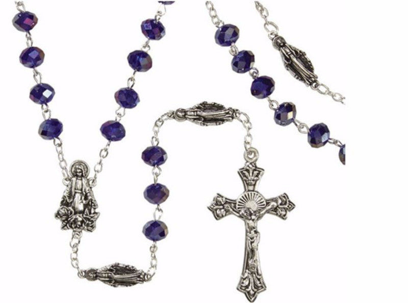 Sapphire Crystal Madonna Rosary