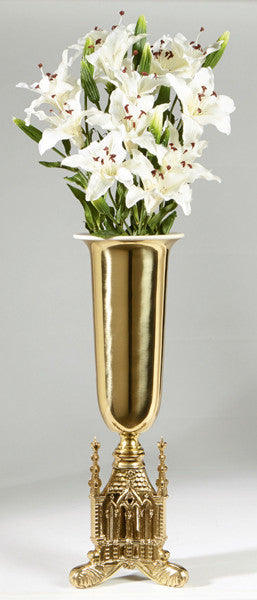 Polished Brass San Pietro Altar Flower Vase
