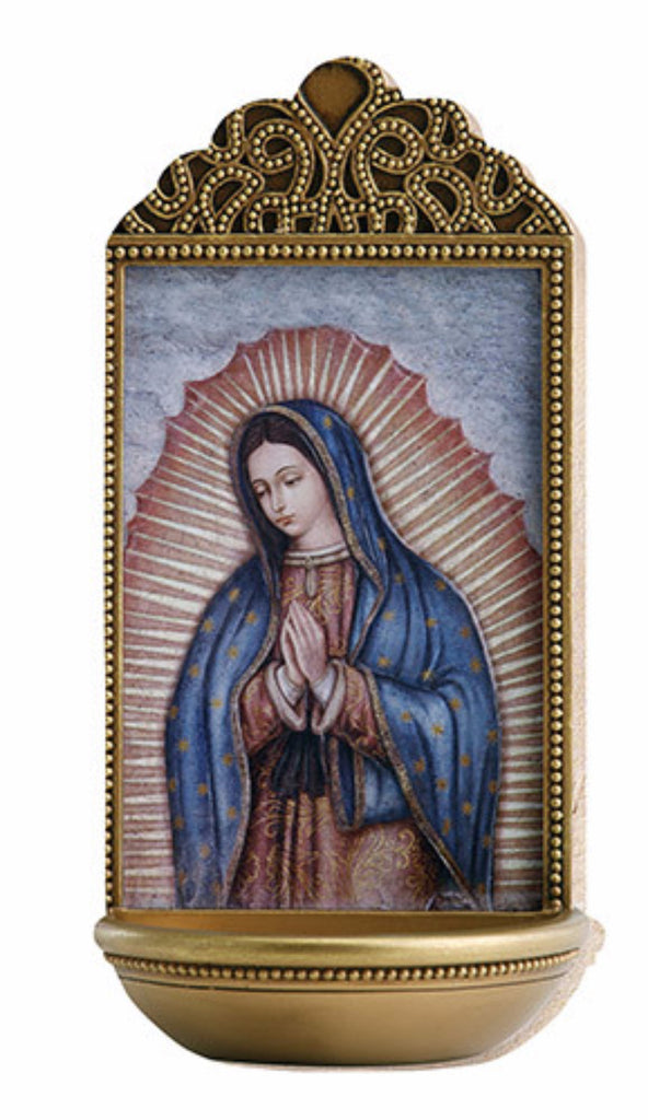 Our Lady of Guadalupe Holy Water Font For Chapel Or Home