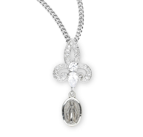 Ornate Sterling Silver Miraculous Medal