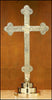 Budded IHS Solid Brass Altar Cross 22 3/4" Tall