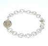 Solid Sterling Silver heavy link bracelet with 1" Sterling Miraculous medal connector.