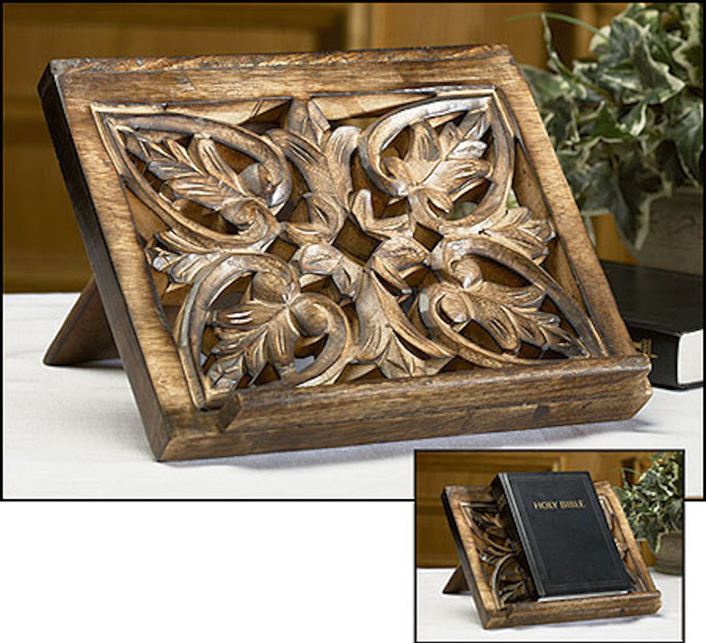 Ornate Wood Carved Bible Or Missal Stand