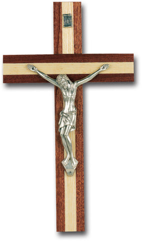 Italian Inlayed Wooden Wall Crucifix