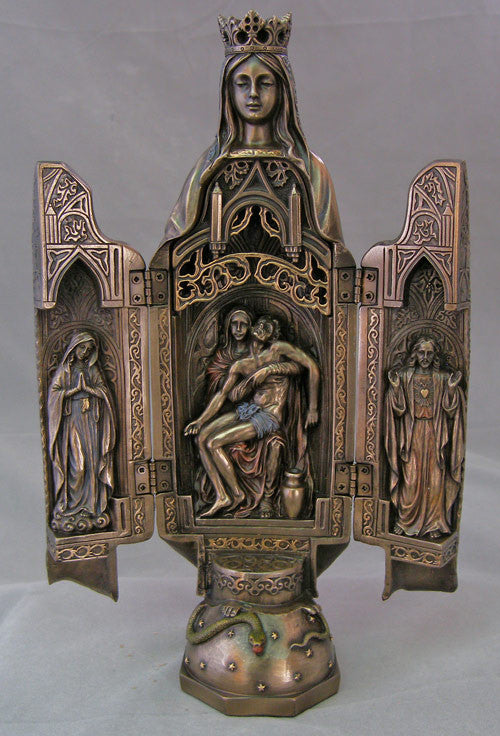 Our Lady of Sorrows Triptych Opens To Show the Pieta