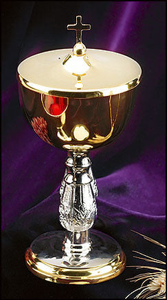 Two Tone Ciborium With Cross Top