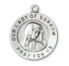 Sterling Silver Sorrowful Mother Medal Pendant On Chain 