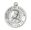 Sterling Silver Sorrowful Mother Medal Pendant On Chain