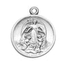 Sterling Silver Guardian Angel Medal On Chain Made in USA
