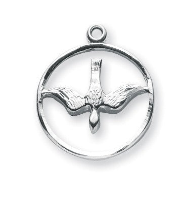 Sterling Silver Holy Spirit Dove Necklace On Chain Confirmation Gift