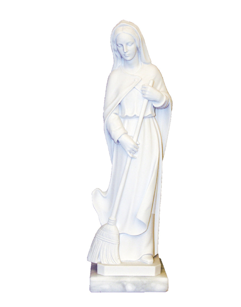 Kitchen Madonna White Alabaster Statue Measures 13.5 inches