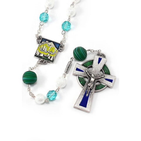 Our Lady of Knock Queen of Ireland Rosary with Murano Glass By Ghirelli