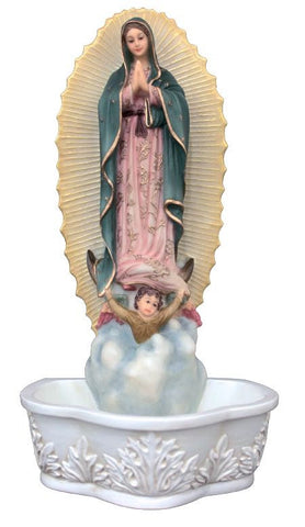 Our Lady of Guadalupe Holy Water Font Hand Painted Veronese Collection
