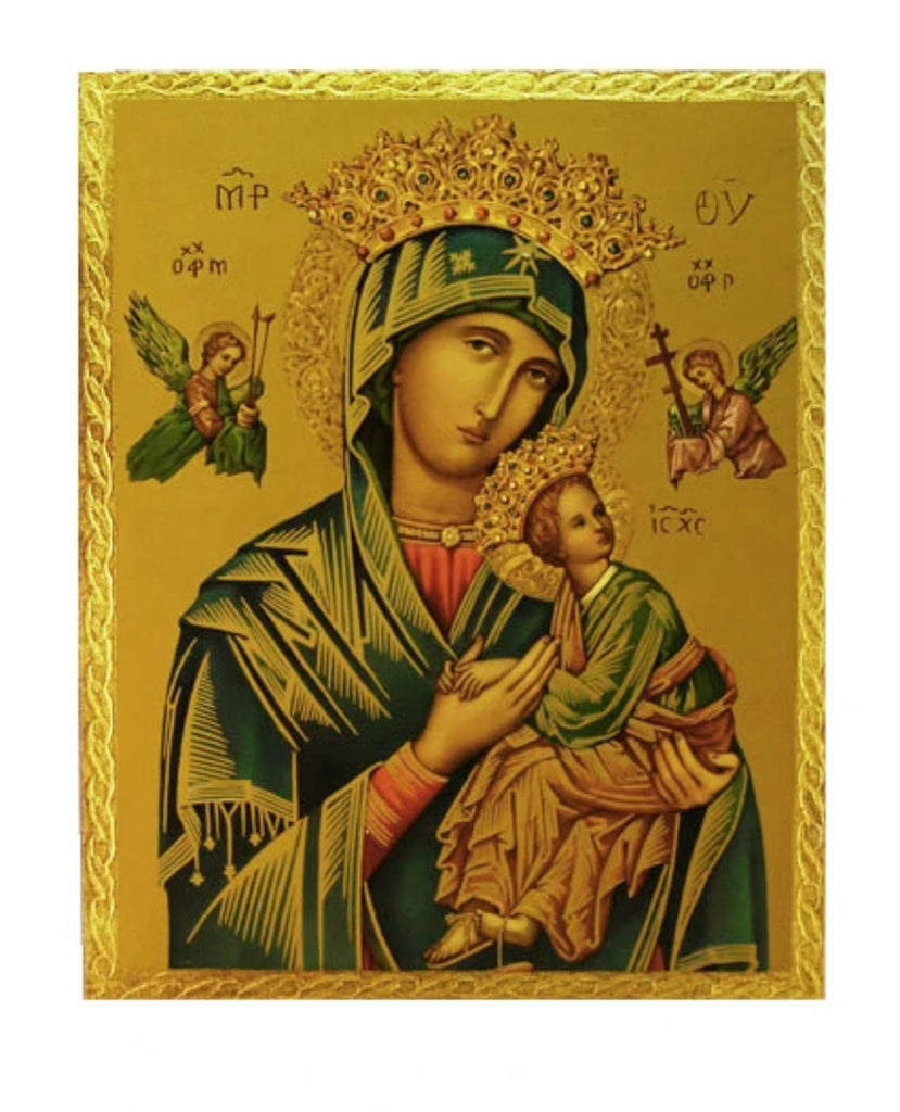 Our Lady of Perpetual Help florentine icon plaque