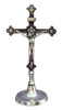 Traditional Jesus Standing Altar Crucifix Silver Plated Brass