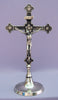 Traditional Jesus Standing Altar Crucifix Silver Plated Brass