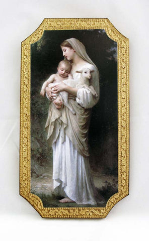 Innocence by Bouguereau Madonna and Child Florentine Icon Plaque