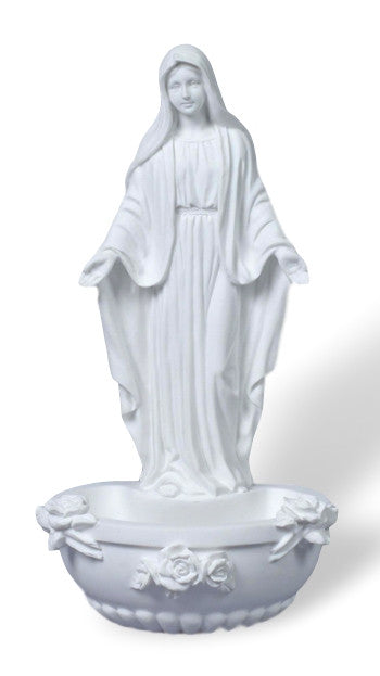 Madonna Our Lady of Grace With Roses Holy Water Font