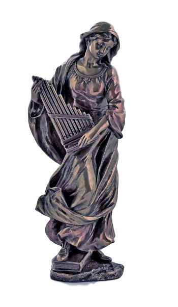 Saint Cecilia Statue 8.5'' Patron Saint Of Music Bronze Style
