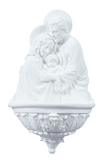 Holy Family Holy Water Font in White