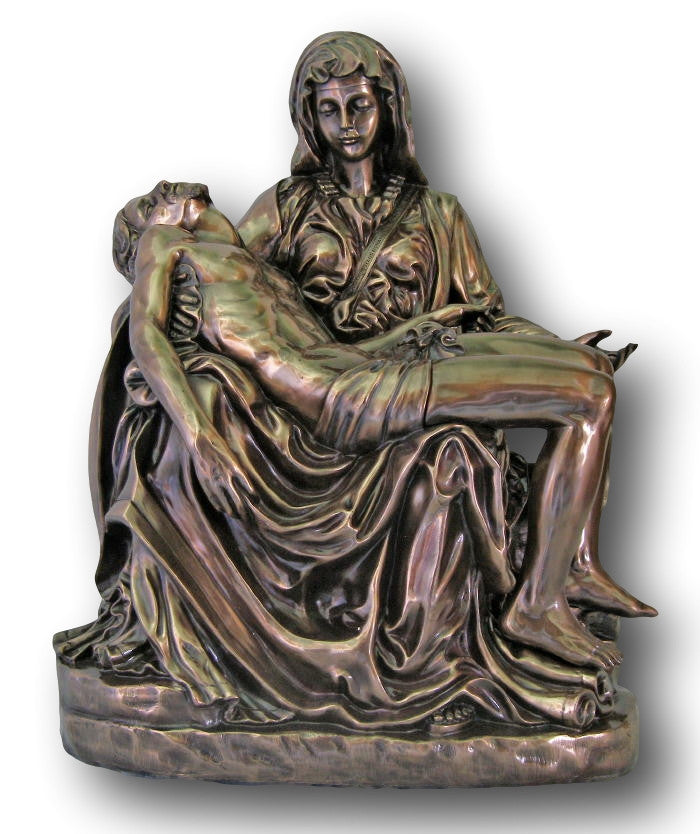 Pieta Statue Blessed Mother Holding Crucified Jesus  Indoor Outdoor 25" Tall