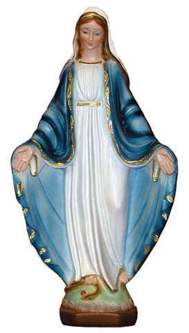 Our Lady Of Grace Hand Painted Alabaster Statue