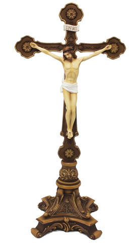 Standing Altar Crucifix Hand Painted - Veronese Collection