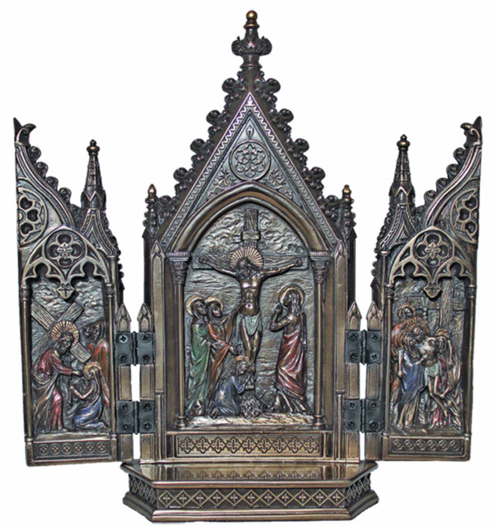 Jesus Crucifixion Triptych Statue