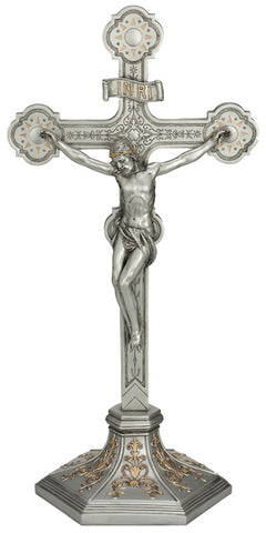 Jesus Hand Pewter Style Altar Cross Large 22 Inch Veronese Collection