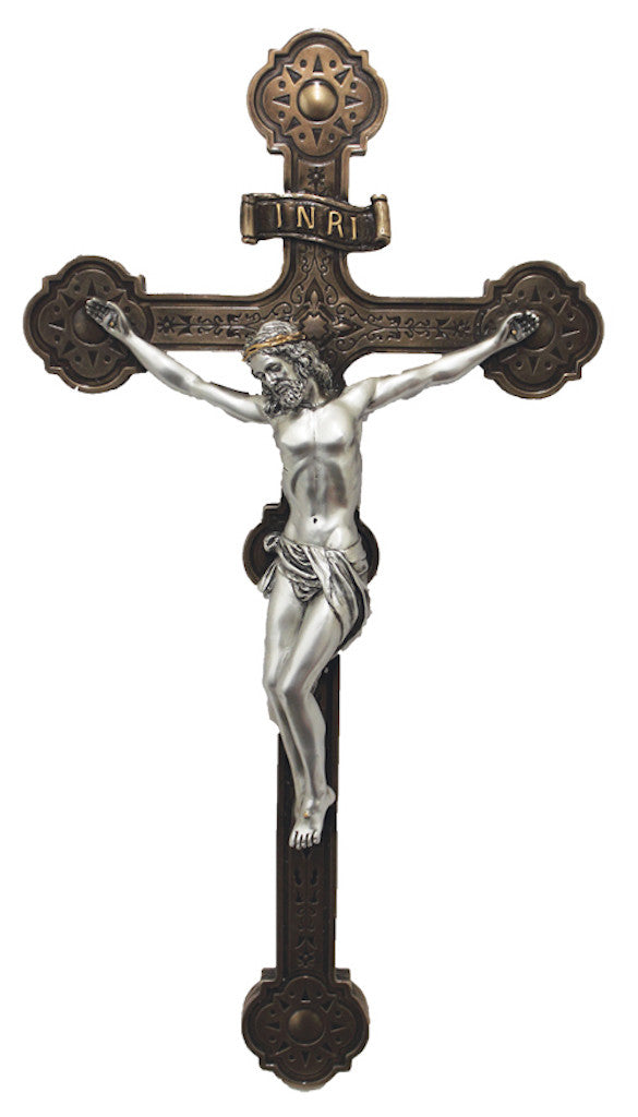 Veronese wall crucifix two tone hand painted cross