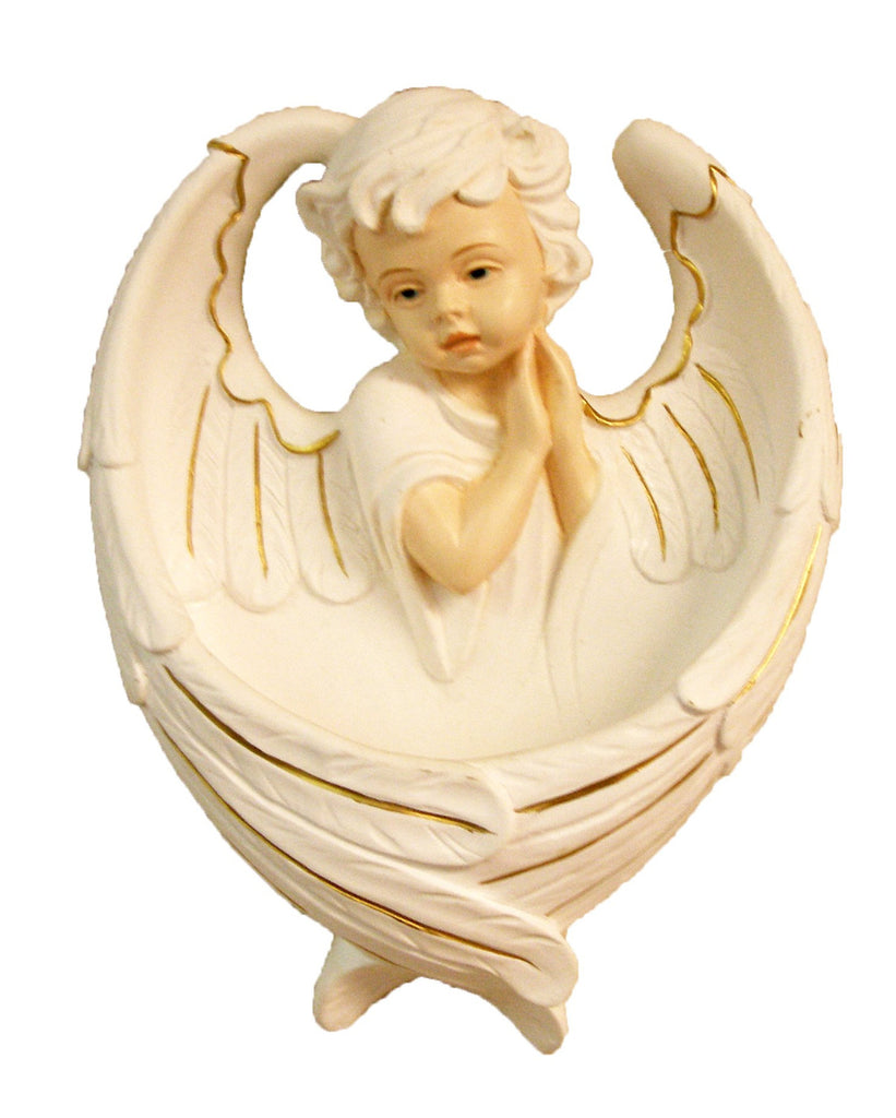Sweet Guardian Angel Holy Water Font Hand Painted In Italy