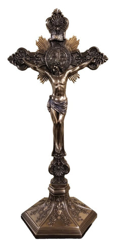 Saint Benedict Wall Or Standing Altar Crucifix Large size 24 inch