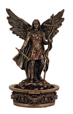 Archangel Gabriel Holy Water Font In Cold Cast Bronze