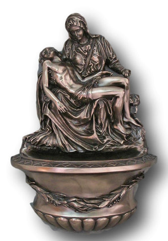 Pieta Holy Water Font For Church Or Home Bronze Style Veronese Collection