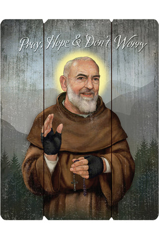 Saint Pio Padre Wooden Wall Plaque