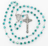 Emerald Aurora Borealis New England Pewter Rosary 