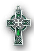 Sterling Silver Green Celtic Cross Pendant On Chain