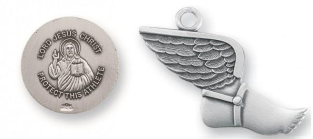 Sterling silver track sports protection medal