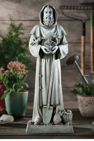 Saint Fiacre Garden Statue 24 Inch Tall