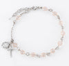 Swarovski Crystal Smoked Rose Pink Round Shaped Rosary Bracelet 6mm