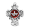 Sterling Silver Red Enameled 4-Way Medal On Chain